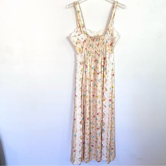 Spell Sz M Fleur Maxi Slip Lace Dress in Macaroon Floral Paisley - Picture 6 of 7